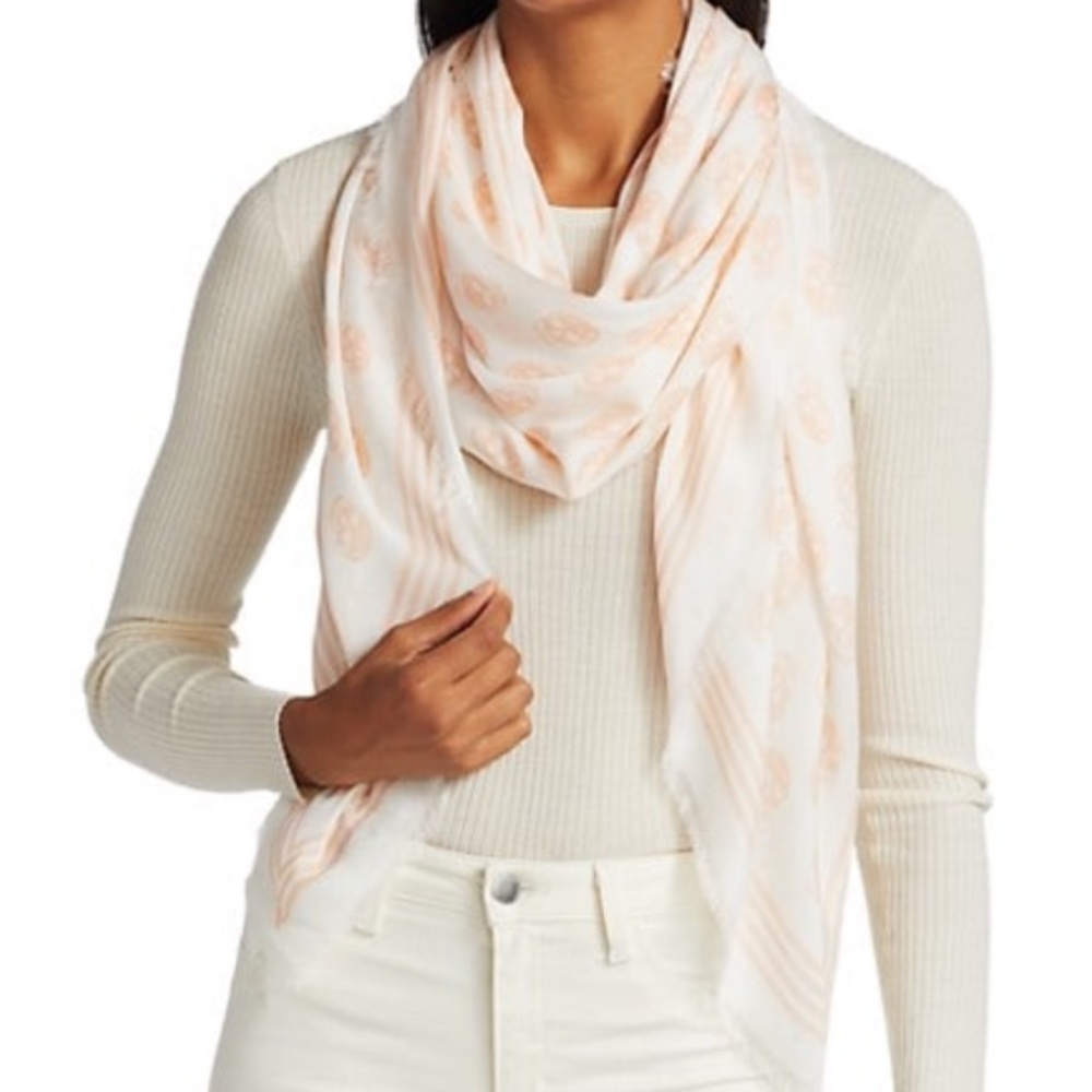 NWT ALEXANDER MCQUEEN Skull Silk Biker Scarf Ivory